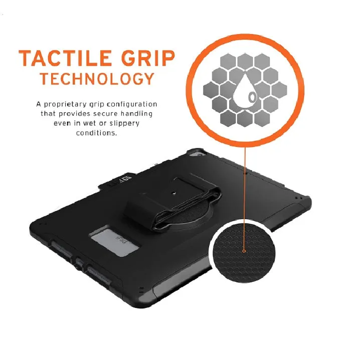 UAG Scout Apple iPad (10.2") (9th/8th/7th Gen) Handstrap Rugged Case - Black (12191H114040) DROP  Military Standard 10 Years Warranty