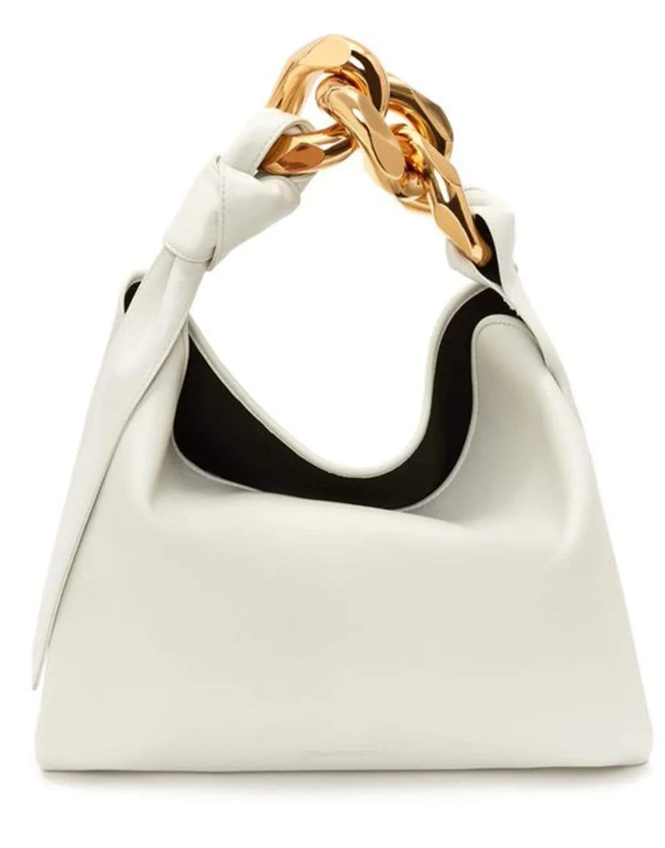 White Small Chain Hobo Bag