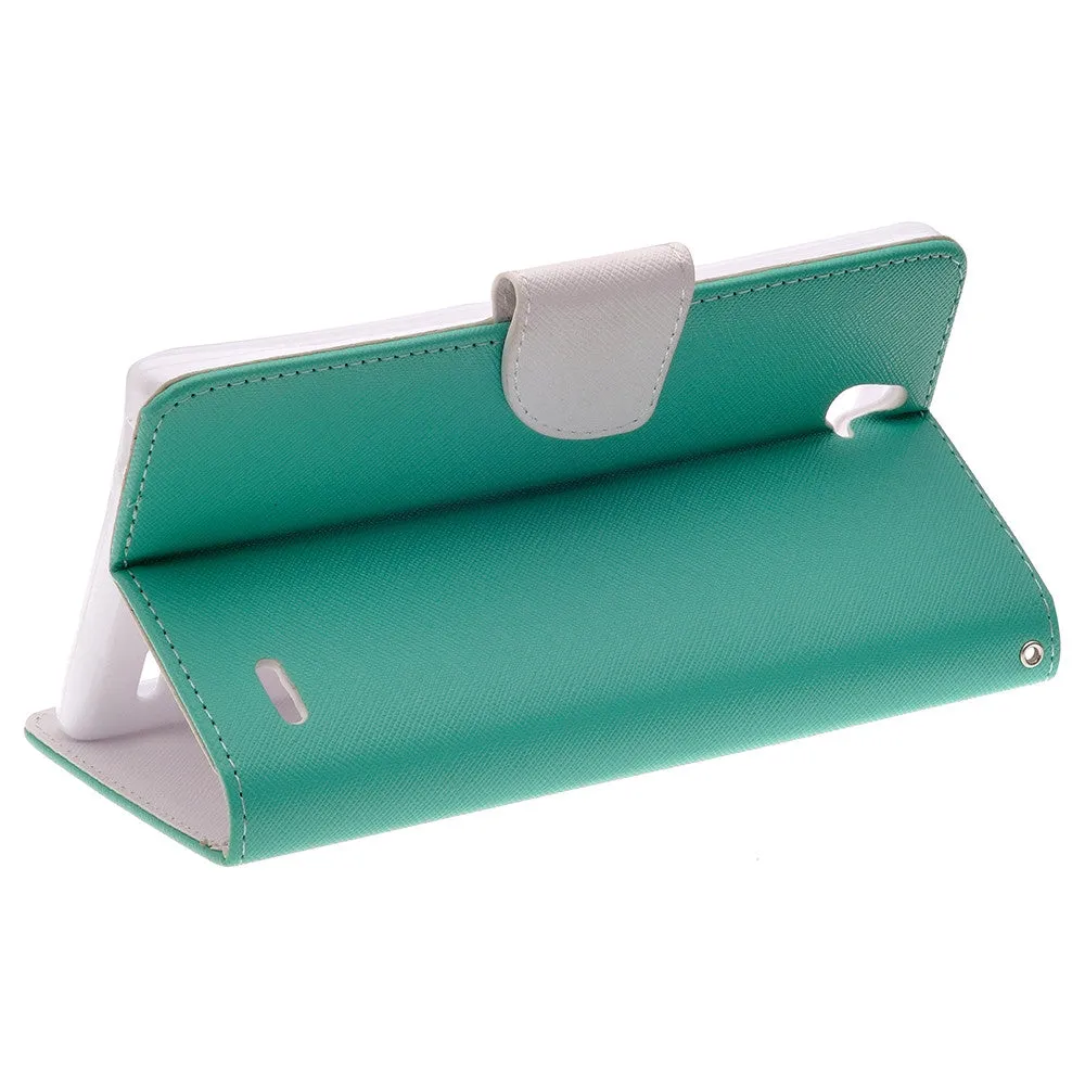 ZTE Grand X Max Case, Wrist Strap Magnetic Flip Fold[Kickstand] Pu Leather Wallet Case with ID & Card Slots - Teal